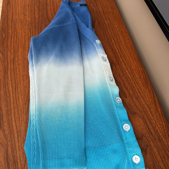 Gradient dip dye blue spring cardigan - Picture 2 of 6